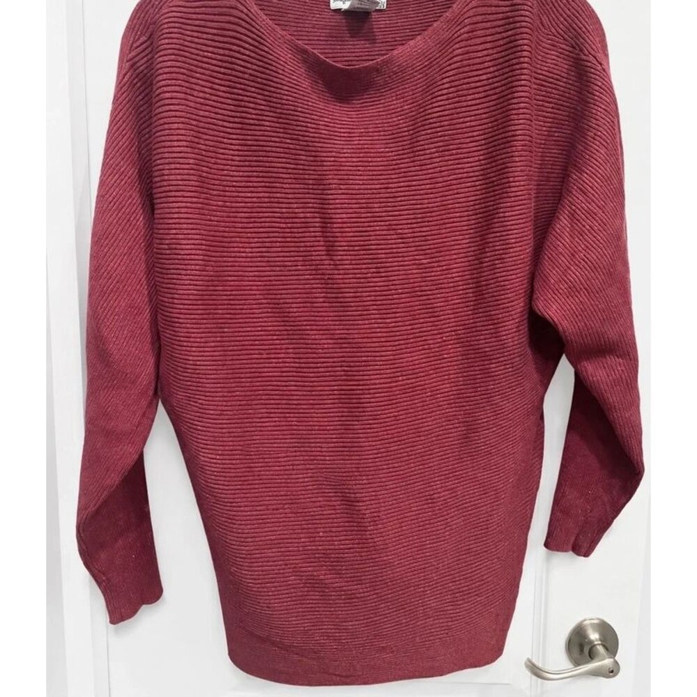 Emma’s Expressions Maternity Ribbed Knit Sweater Burgundy Size Medium